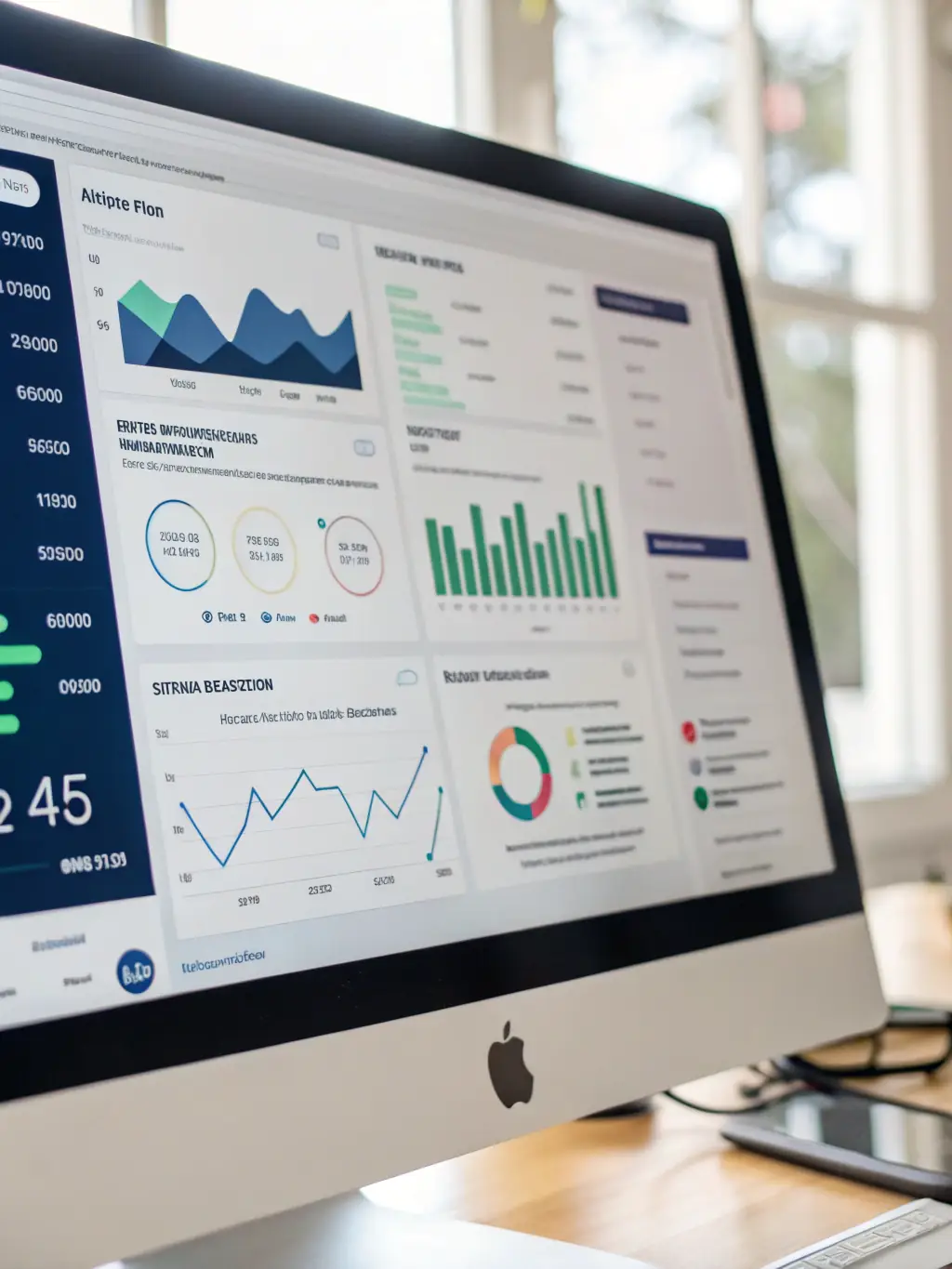 An image showing a digital dashboard with lead analytics and contact lists, representing depositor leads for financial institutions.