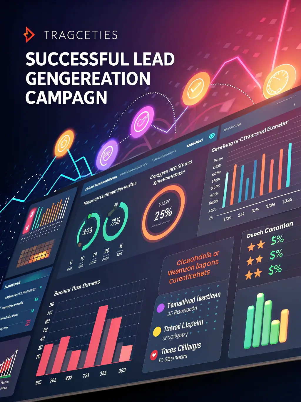 An image of a digital dashboard displaying high-quality lead analytics and conversion rates, illustrating the effectiveness of Levi Media's lead generation services.